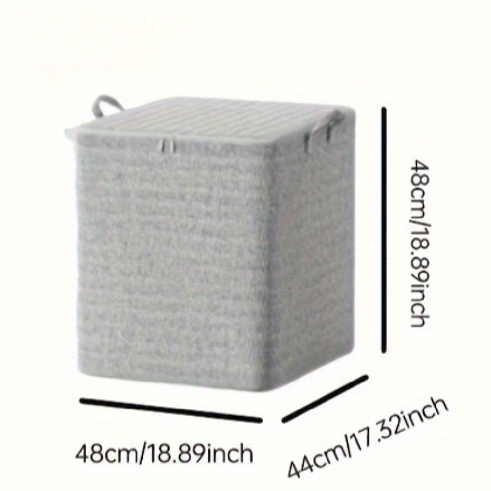 Gran cesta de ropa plegable con tapa, recipiente de almacenamiento de tela impermeable, asas, 54 kg