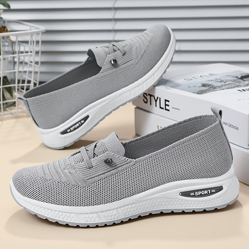 Women's Casual Mesh Slip-On Sneakers Blue Lightweight Comfort