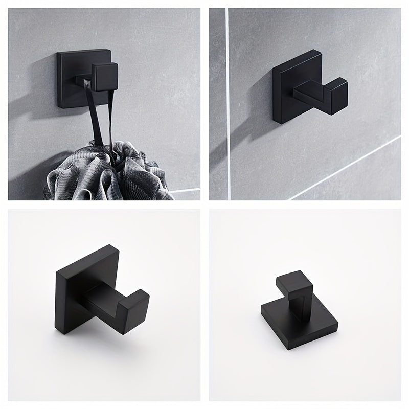 5-Piece Bathroom Hardware Set Matte Black Stainless Steel Brushed Nickel Gold Includes Towel Bar Towel Ring Toilet Paper Holder Towel Hooks