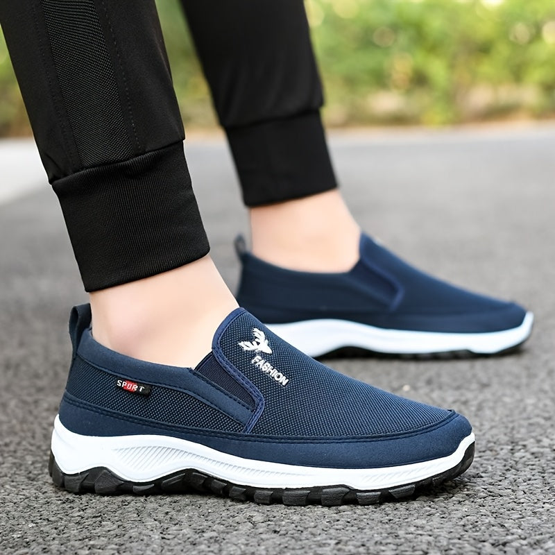 Men's Slip-On Loafers Solid Color Fabric Upper Lightweight TPR Sole