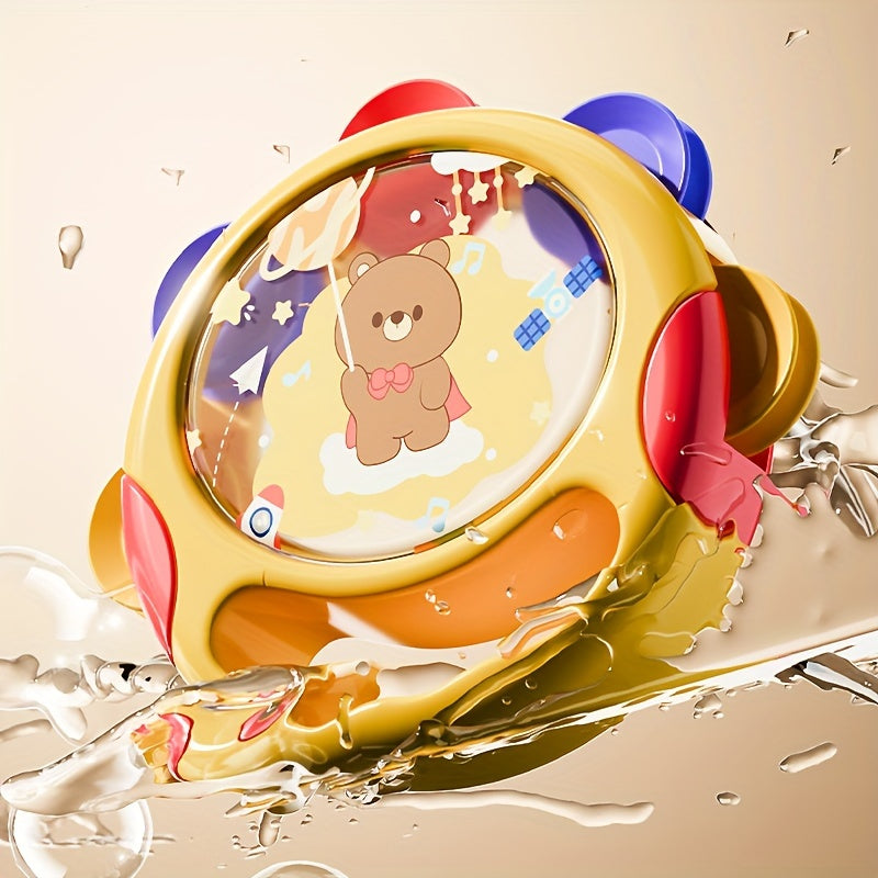 Baby Musical Toy Hand Drum with Rattle for Toddlers Red Yellow 12 Months+