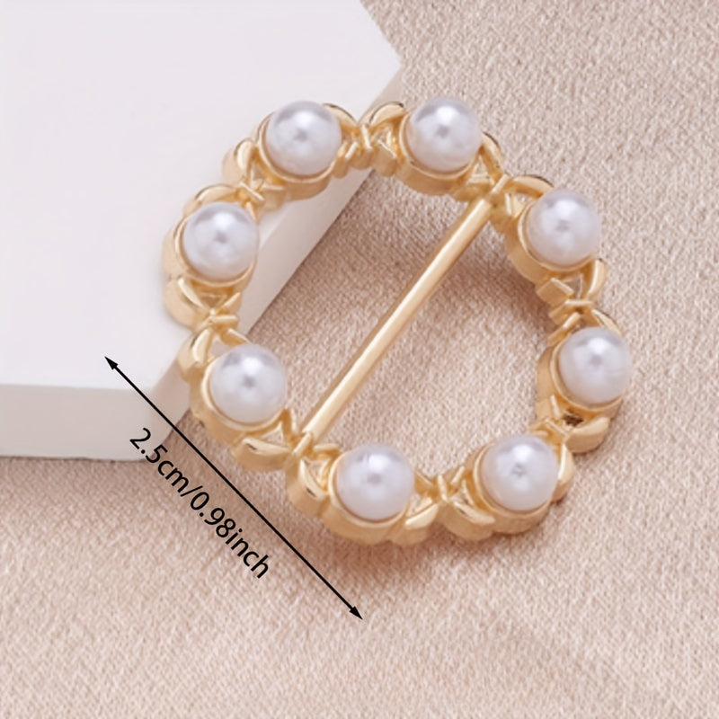 Набор из 11 жемчужных круглых зажимов для шарфов для футболок и блузок, модные аксессуары из сплава