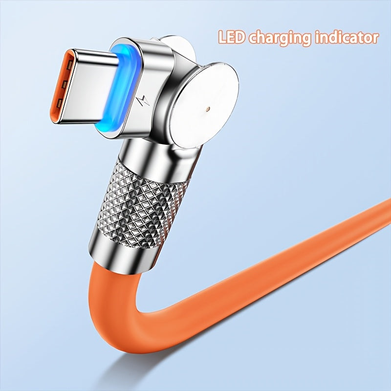 6A 100W USB-C Charging Cable 180° Rotation Fast Charging for Smartphones