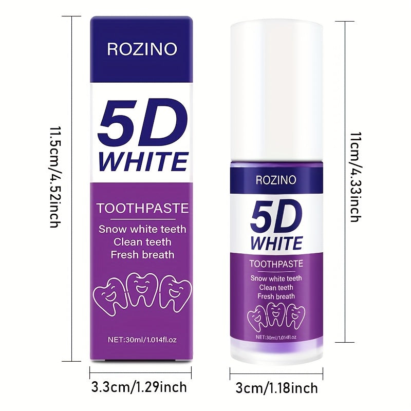 Unisex 30ml 5D Purple Vacuum Lock Fresh Toothpaste Bright Teeth Stain-Free