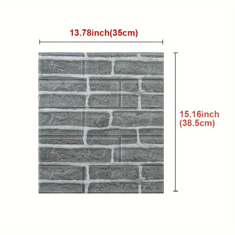 3D Wall Tile Stickers Waterproof Self-Adhesive Decorative Collision Prevention Ceiling Protection