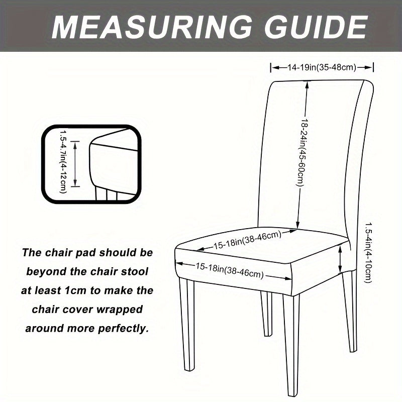 2/4 шт. жаккардовые чехлы для стульев, подходят для различных размеров стульев. Легко устанавливаются, не скользят и обеспечивают защиту для стульев в гостиных и кухнях.