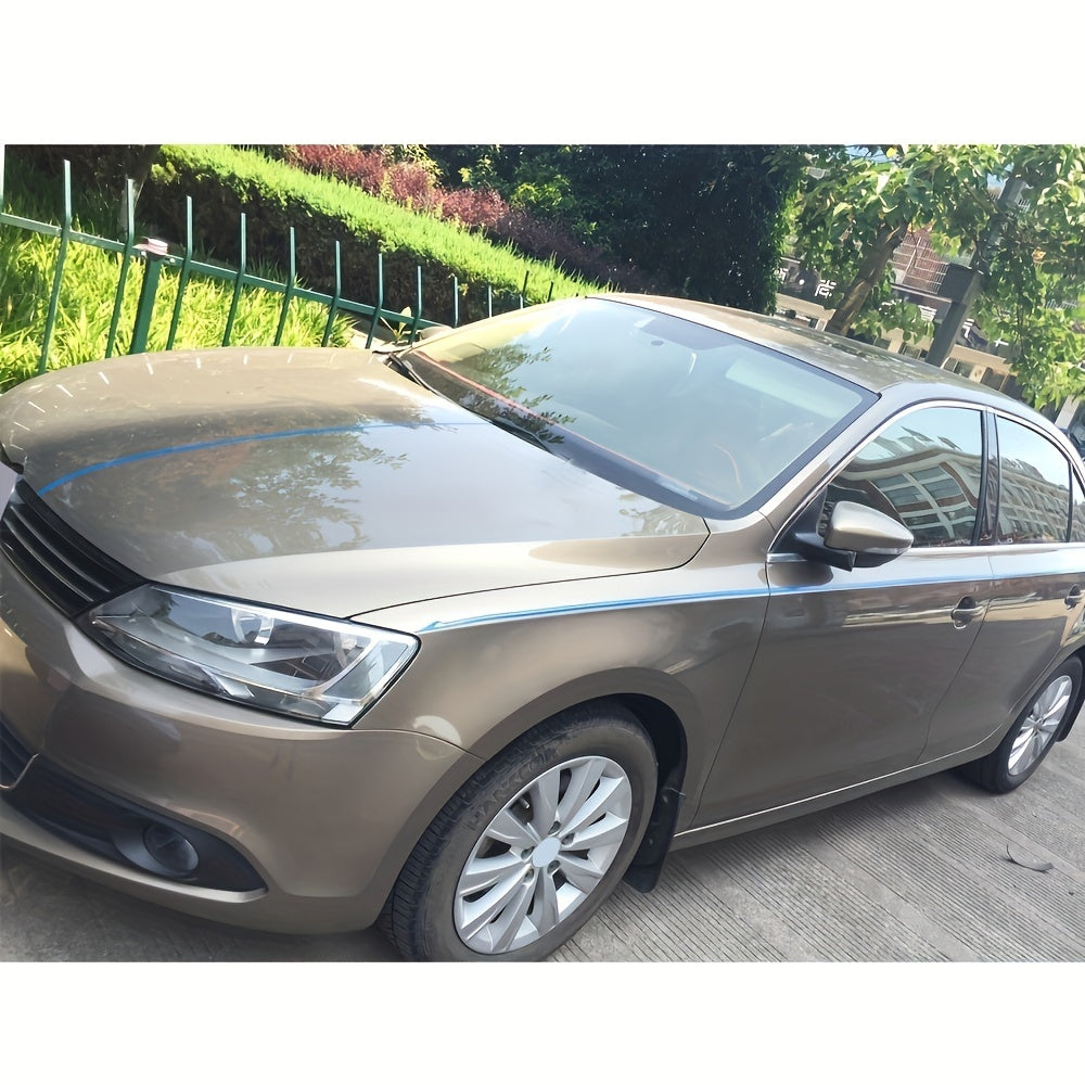 Qora va oq vinil avtomobil chiziqli stiker 385.8 dyuym, suv o'tkazmaydigan, UVga chidamli