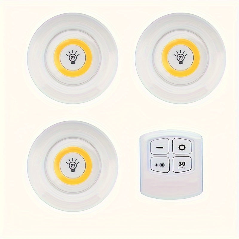 Wireless LED Under-Cabinet Lights with Remote Control for Kitchen Wardrobe and Indoor Use 6 Pack