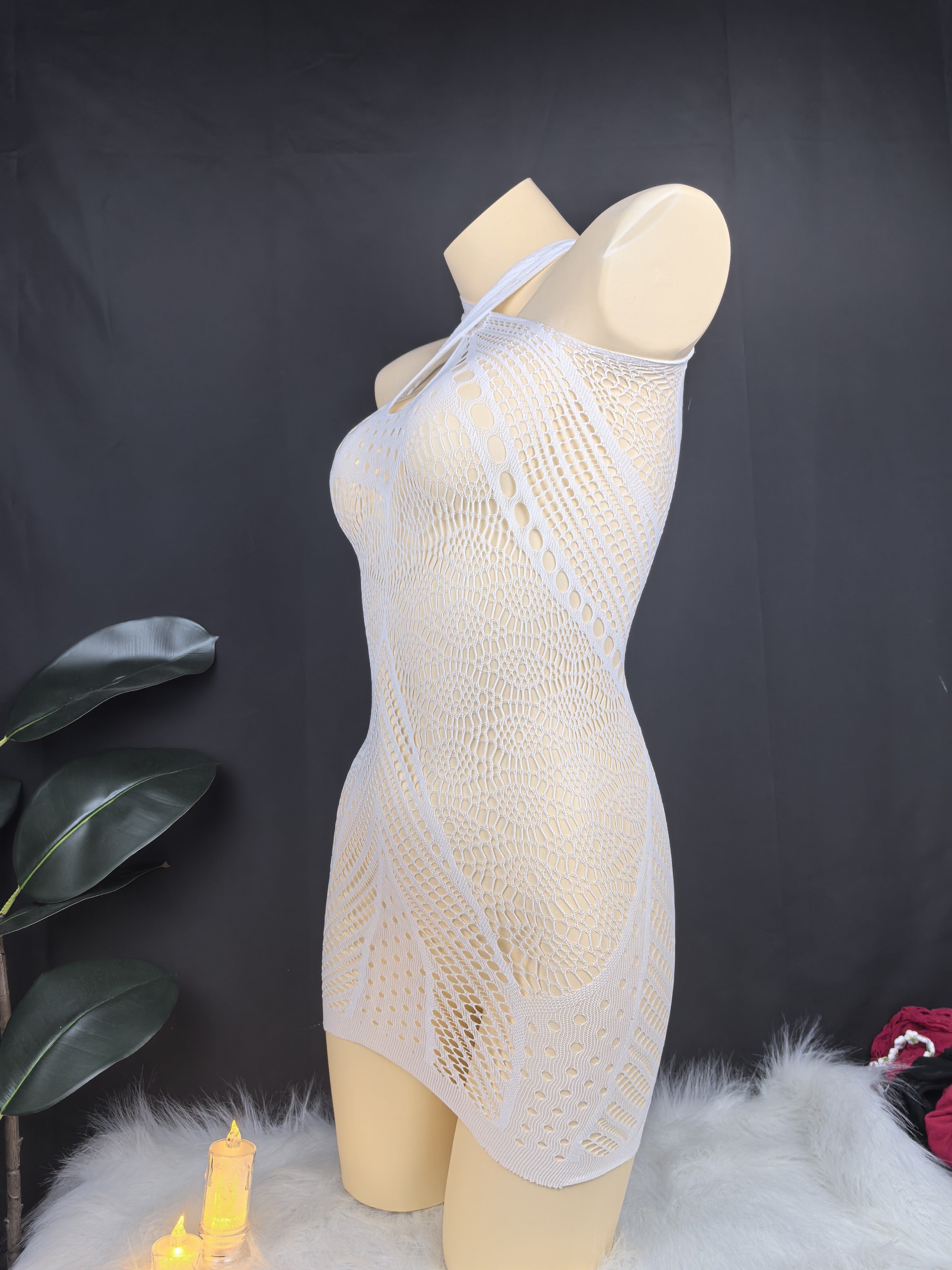 Women’s Mesh Bodycon Dress Sexy European American Style Short Sleeve Black Small