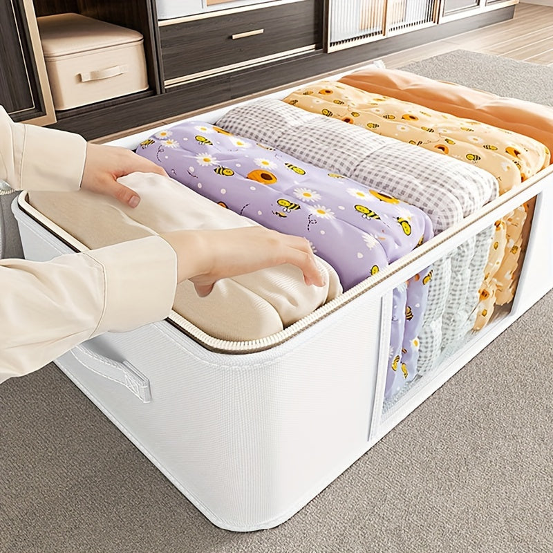 Bolsa de almacenamiento con asas para ropa, mantas y juguetes, duradera, contenedor ahorrador de espacio