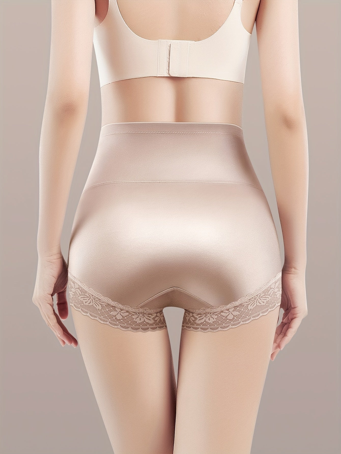 Women's Lace High-Waisted Briefs 3-Pack Polyamide Spandex Tummy Control