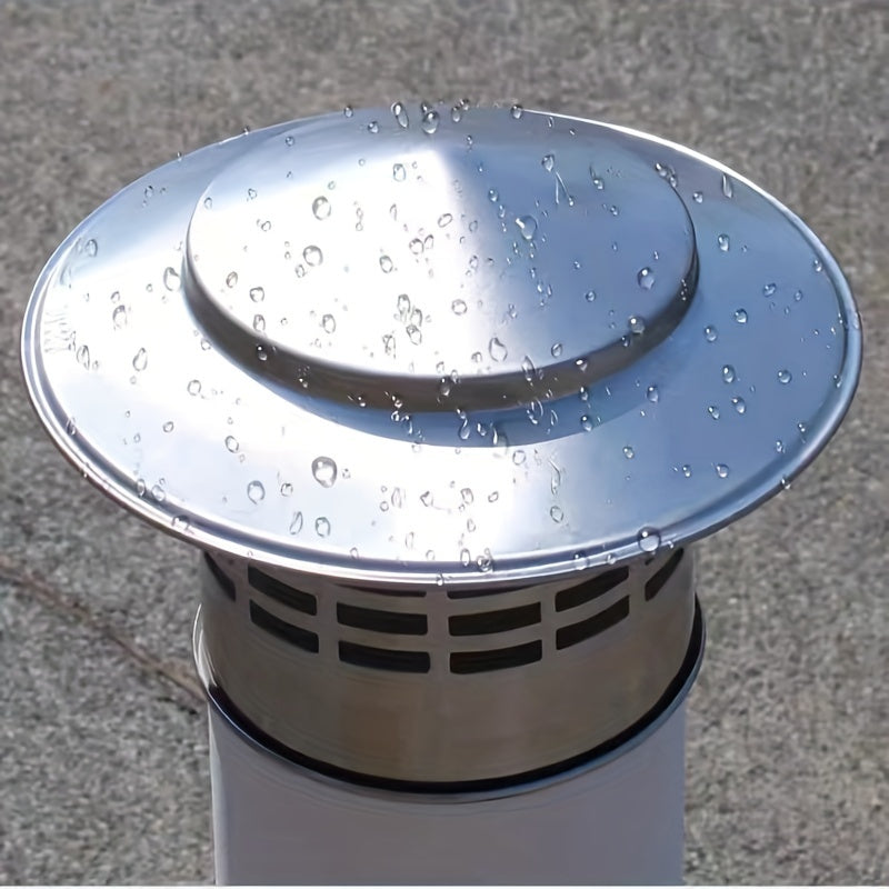 Stainless Steel Chimney Cap 20.32cm Round Vent Pipe Rain Cover Mesh Screen
