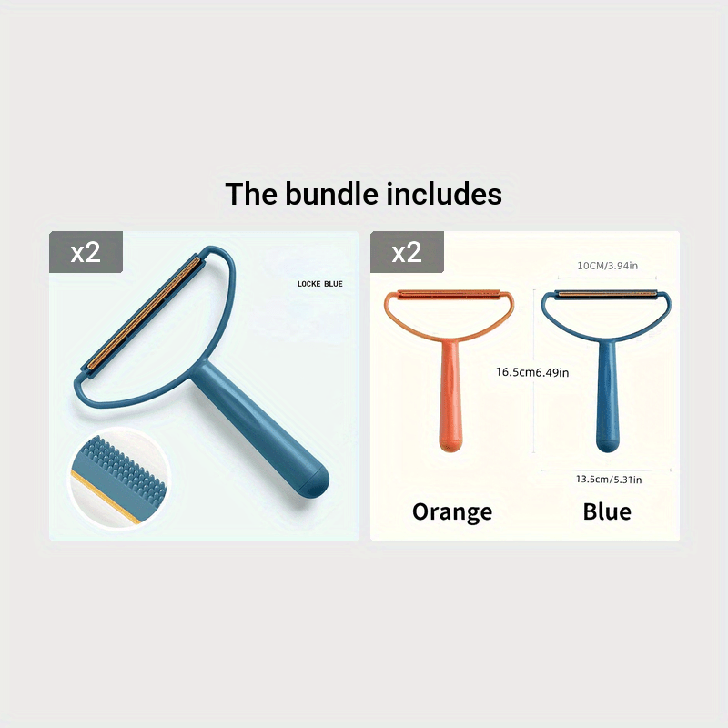 Dual-Purpose Hair Scraper and Lint Remover Pet Hair Brush Fabric Shaver with Ergonomic Handle