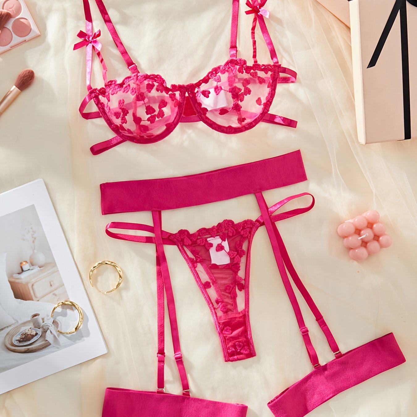 Women’s Lace Lingerie Set 2024 European and American Style Adjustable Bra and Panty