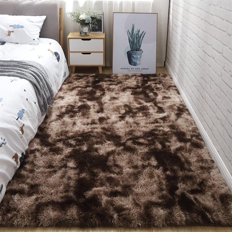 Fluffy Shag Area Rug for Bedroom Non-Slip Tie-Dye Pattern 31.5x62.99 Inches