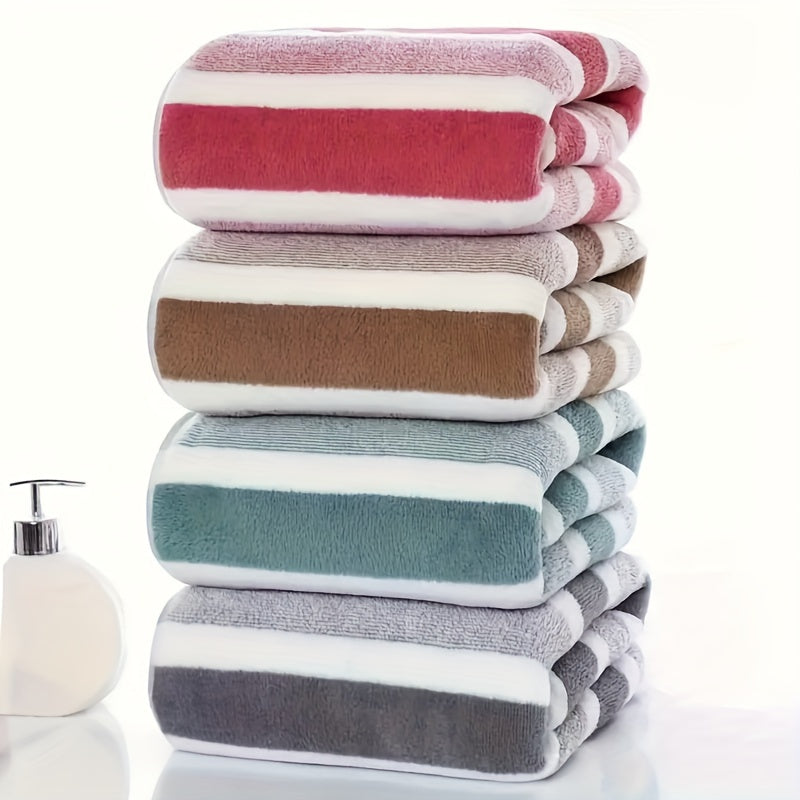 Absorbent Striped Towel Set for Home Bathrooms Ideal for Gift