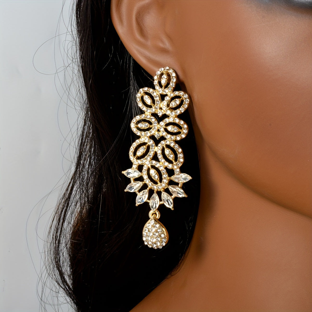 Women’s Middle Eastern Bohemian Jewelry Set Pendant Necklace Bracelet Earrings Ring Black Flower Pattern