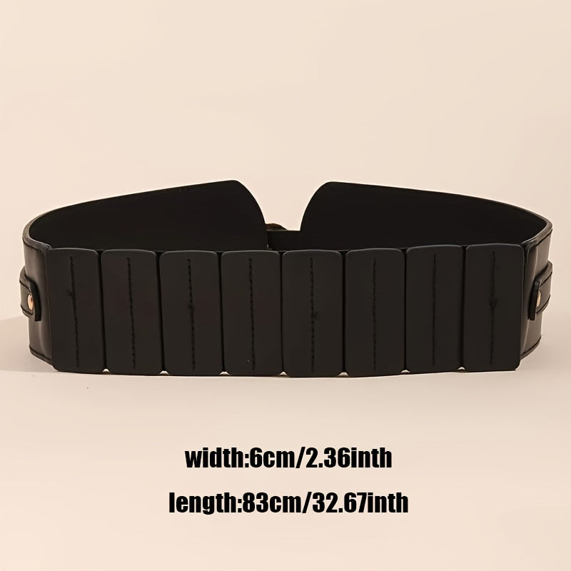 Ayollar uchun qora keng kamar, punk pin tokchasi va PU belbog' bilan