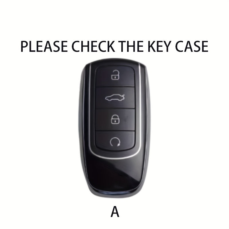 Car Key Cover TPU Scratch-Resistant Protective Case for Fob with Clear Buttons