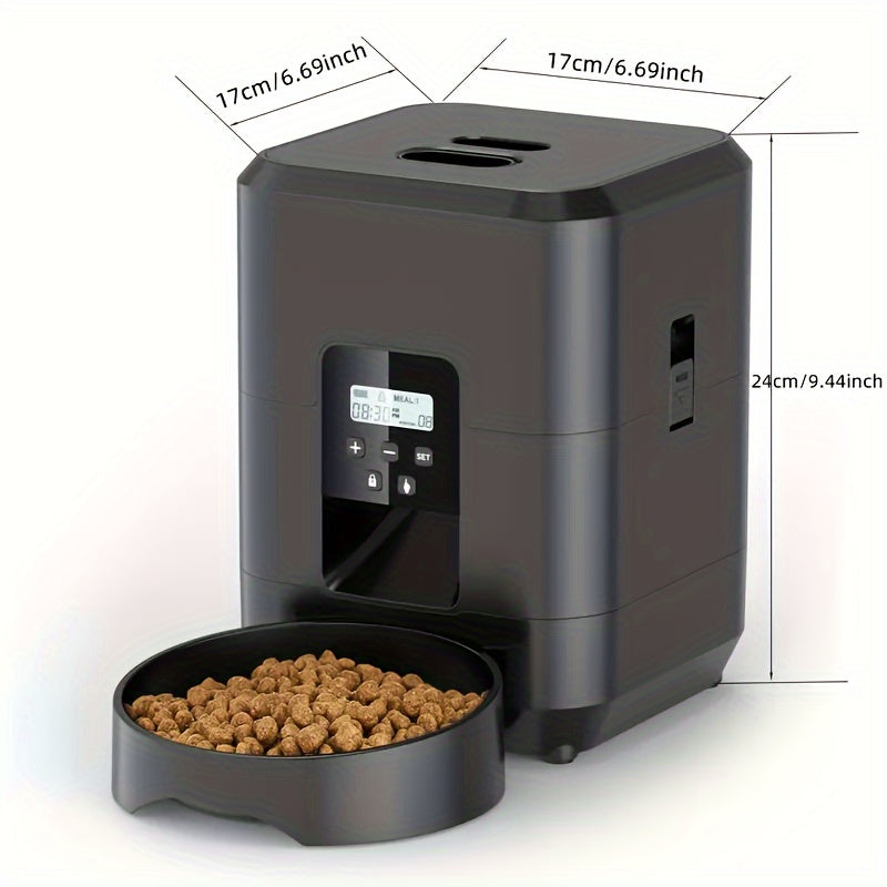 2L USB-Powered Automatic Cat and Dog Food Dispenser Programmable with Memory Timer