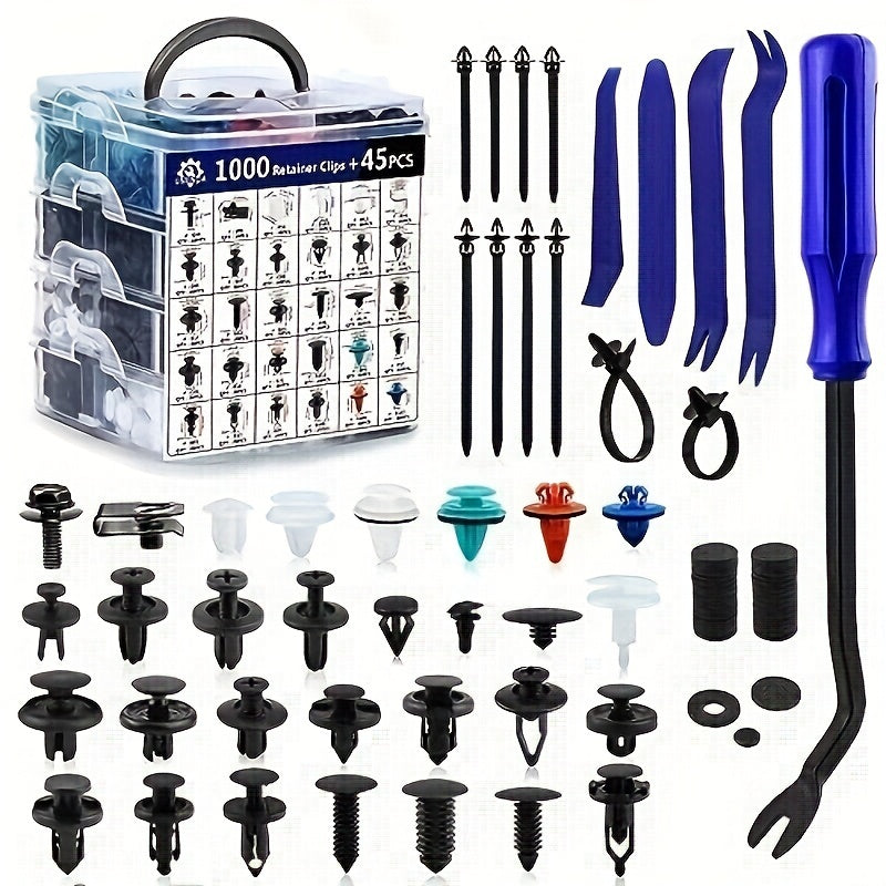 Car Fasteners Set 1000pcs Durable ABS Auto Clips for Bumper Edge Rivets
