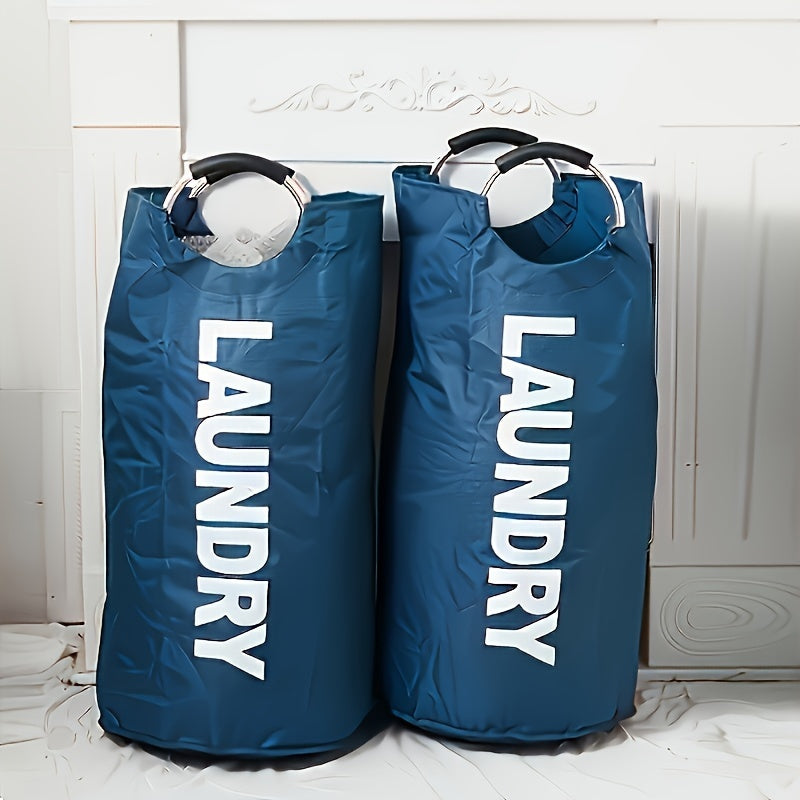 Large Waterproof Laundry Basket with Padded Handle Foldable Storage Black