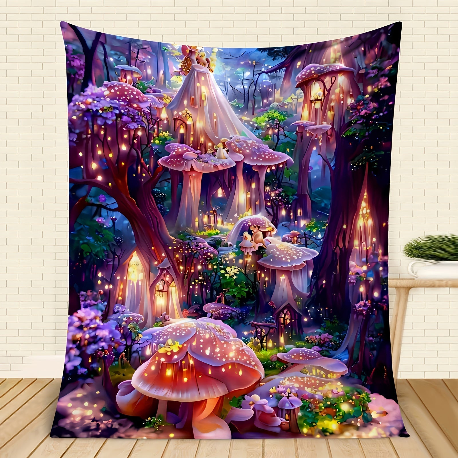 Elf Forest Print Blanket Soft Warm Casual Sofa Throw Nap Blanket
