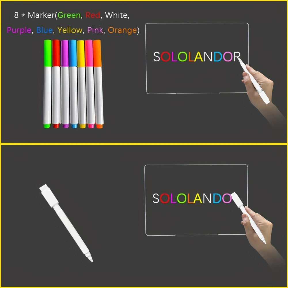 3D LED Night Light with Rewritable Message Board USB Warm White Bedroom Decor Gift