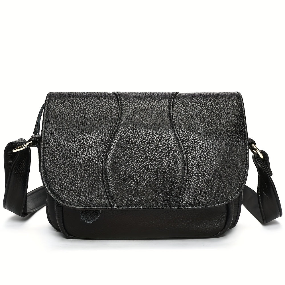 Women’s Leather Crossbody Bag Black Blue Casual Adjustable Strap Durable