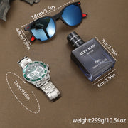 Men's Gift Set with Quartz Watch Sunglasses and Perfume Holiday Gift