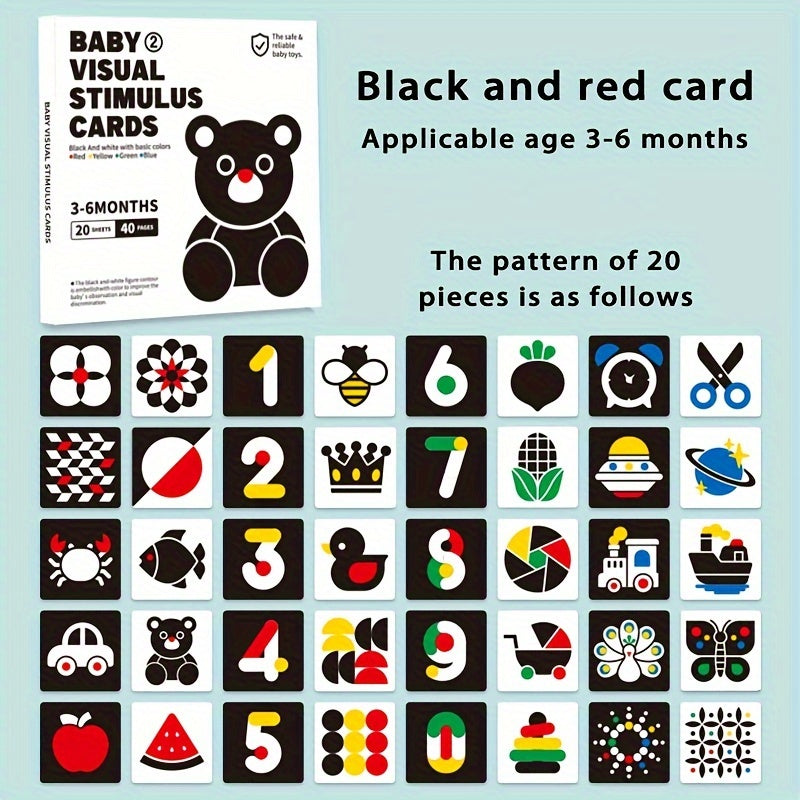 Baby Visual Stimulation Card for Newborns to 3 Years Black and White Early Education Puzzle Toy