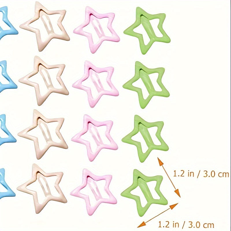 40 Pieces Colorful Y2K Star Hair Clips for Girls Women and Babies