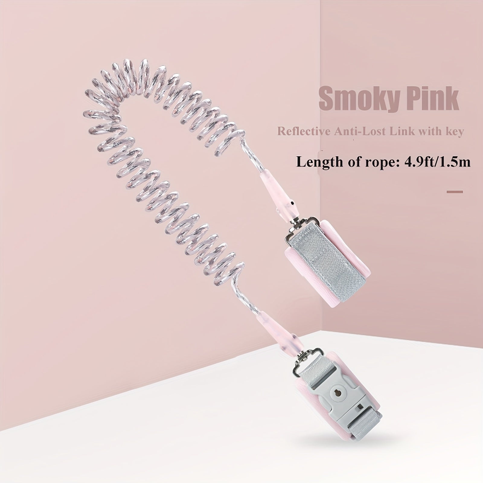 Toddler Child Safety Harness Wrist Link Leash with Key Lock Reflective Rope for Kids 1-10