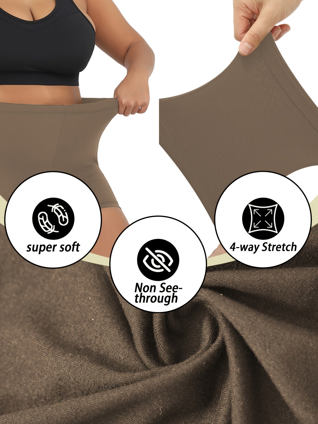 Plus Size Biker Shorts Women’s Soft Tummy Control Workout Athletic Running