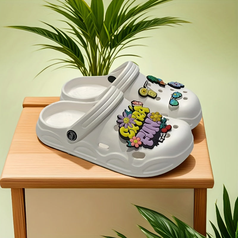 Женские летние пляжные тапочки EVA шлепанцы белый черный садовые сандалии