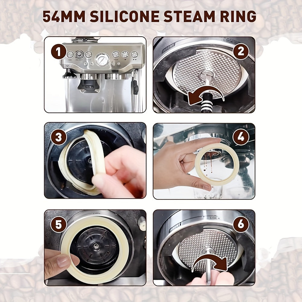 2 piezas de junta de anillo de vapor de silicona de 54 mm para máquinas de espresso, color beige, resistente al calor