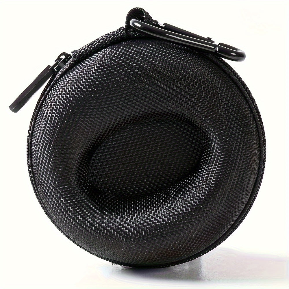 Black Round Portable Watch Case with Fabric Lining for Watches and Accessories