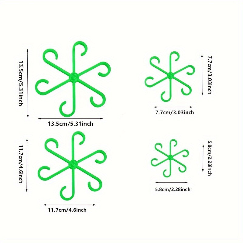 4 Pcs Transparent Green Plant Support Clips Garden Trellis for Stems