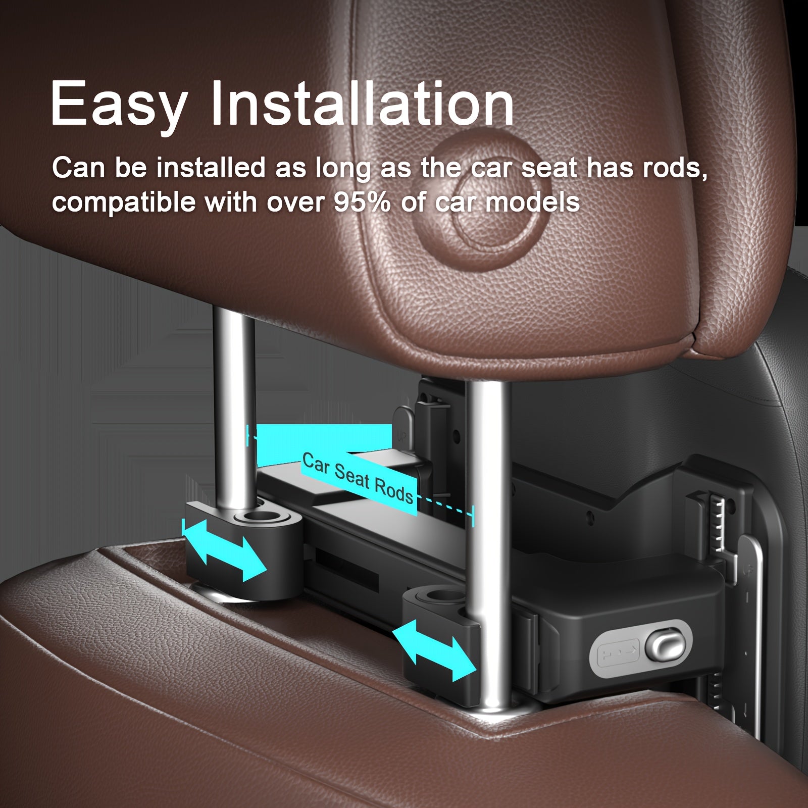 Almohada ajustable para cuello de coche, espuma viscoelástica negra, soporte para la cabeza, para el asiento delantero