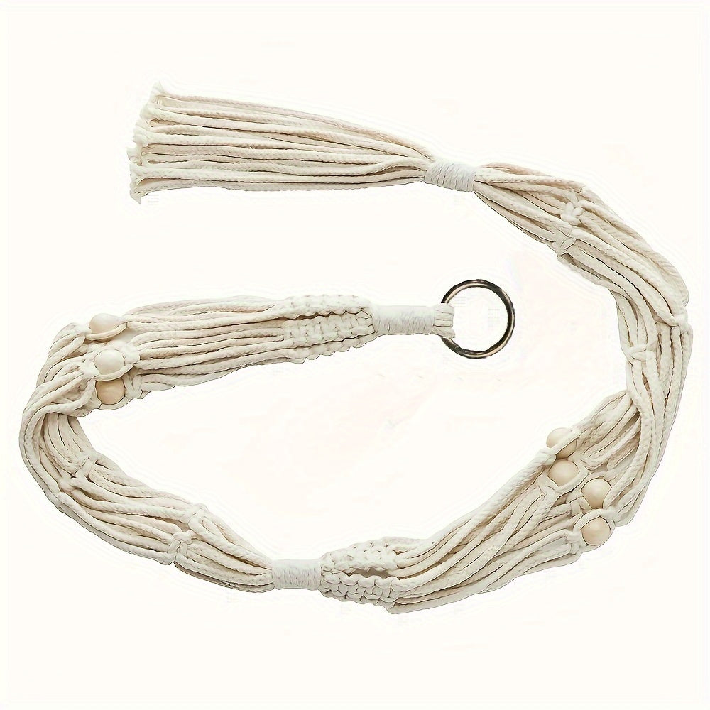Macrame Double Plant Hanger Indoor Outdoor Cotton Bead 2 or 3 Tier 124.46cm 177.8cm