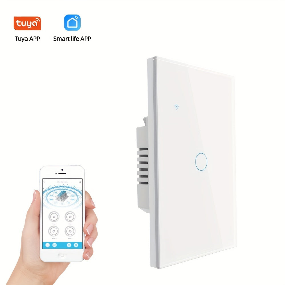 WiFi Smart Light Switch Touch Voice Control Compatible with Alexa Google App Remote Timer Black White