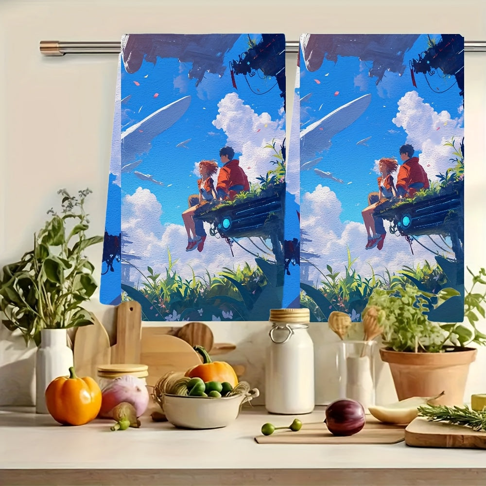 Juego de 2 toallas de cocina suaves con cita de amor sincero para decoración del hogar
