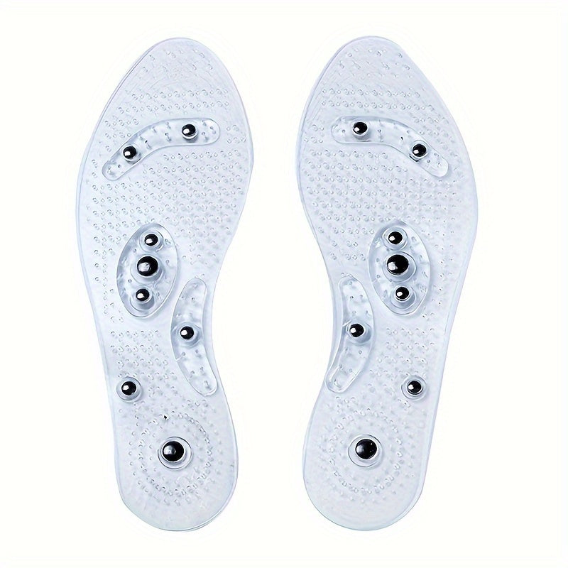 Magnetic Massage Insoles Silicone Foot Therapy Acupoint Stimulating Set of Two
