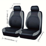 Front Car Seat Covers Quilted PVC Synthetic Leather Black Gray Red Blue Durable Padded