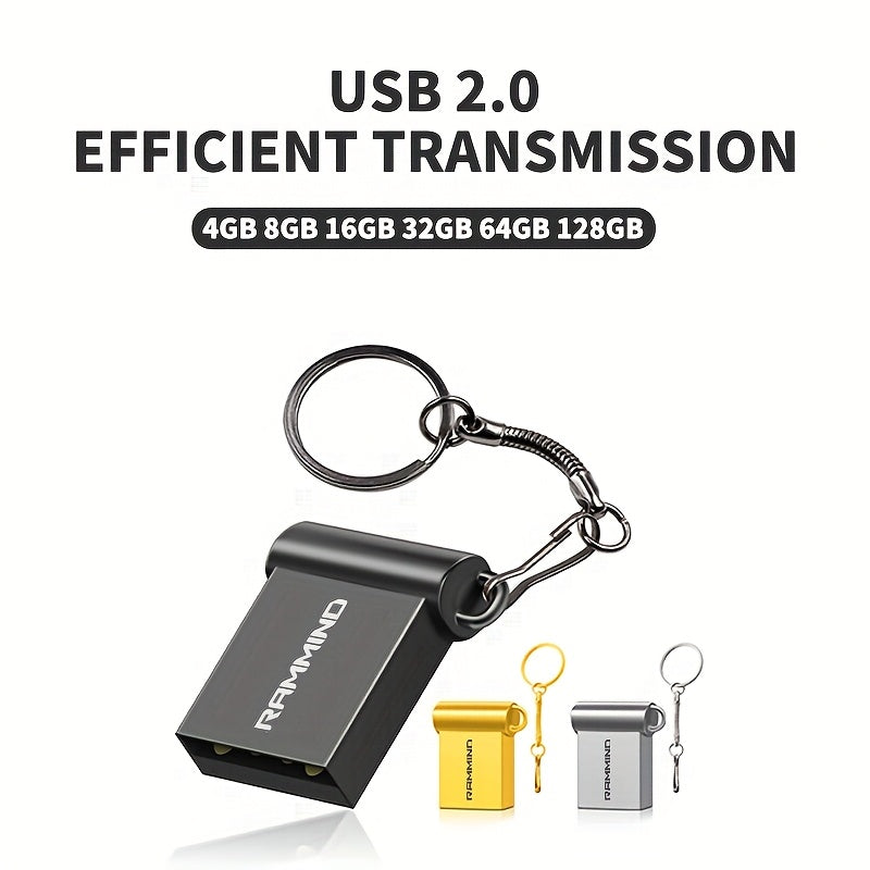 Mini yuqori tezlikdagi USB 2.0 flesh xotira, 4GB dan 128GB gacha bo'lgan sig'imlar bilan. Turli qurilmalar uchun mos. Hujjatlarni qulay saqlash uchun kalit zanjiringizga osib qo'ying.