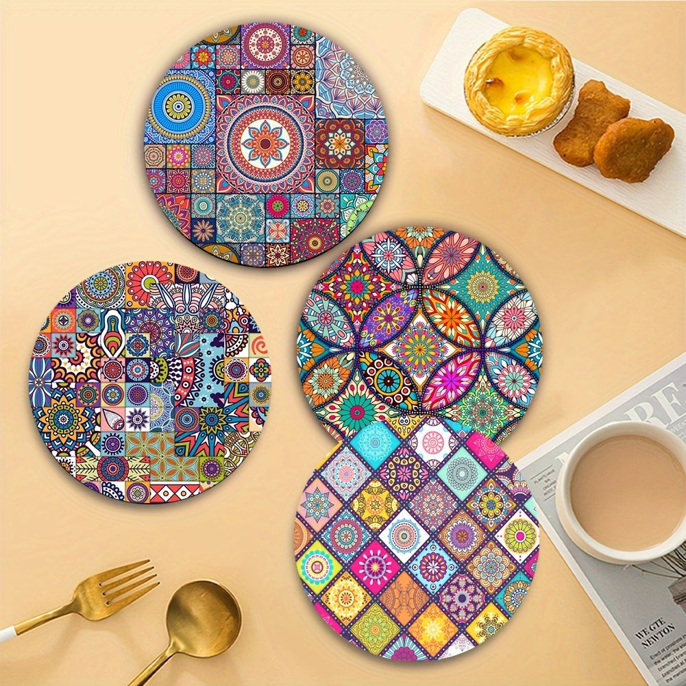 Wooden Placemats Set of 4 Heat-Resistant Non-Slip Easy to Clean for Home Office Party