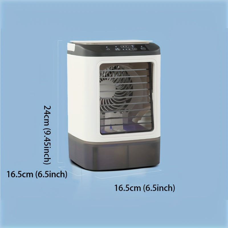 Ventilador USB de alta velocidad con 3 velocidades, 2 funciones de niebla, tanque grande, luces de 7 colores