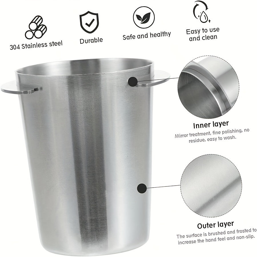 Mustahkam zanglamas po'latdan yasalgan qahva dozasi stakanini qo'lga oling, bu qahva donalarini maydalash va espresso tayyorlash uchun mukammaldir. 58mm, 53mm va 51mm o'lchamlarida, jozibali kumush va zamonaviy qora ranglarda mavjud.