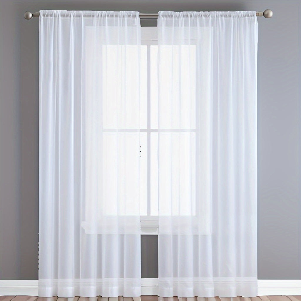 Yagona zamonaviy yarim shaffof pardalar paneli, to'qilgan Trilon matosidan tayyorlangan, yashash xonasi va restoran uy bezaklari uchun rod pocket dizayni – mashinada yuvish mumkin va simsiz