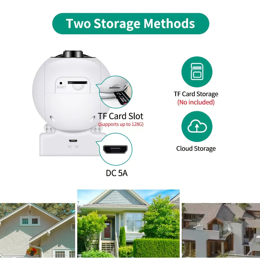 1080P Wireless Security Camera Kit with Full Color Night Vision Spotlight and Siren